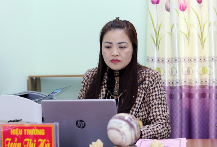 Cô Trần Thị Hà - Hiệu trưởng Trường Mầm non Yên Thành (huyện Quang Bình, tỉnh Hà Giang). Ảnh: Ngân Chi.