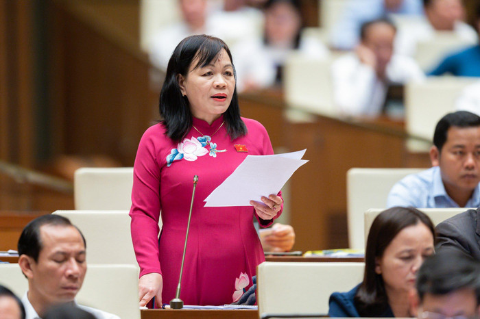 Đại biểu Nguyễn Thị Mai Hoa - Đoàn Đại biểu Quốc hội tỉnh Đồng Tháp bày tỏ quan tâm đến lãng phí trong quản lý nguồn nhân lực. Ảnh: quochoi.vn. Đại biểu Nguyễn Thị Mai Hoa - Đoàn Đại biểu Quốc hội tỉnh Đồng Tháp bày tỏ quan tâm đến lãng phí trong quản lý nguồn nhân lực. Ảnh: quochoi.vn.