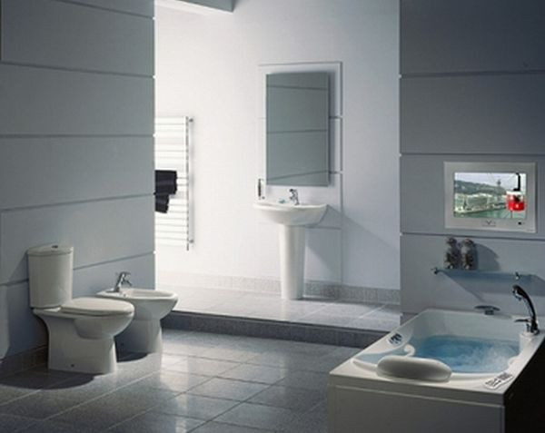 4. TileVision Bathroom TV TileVision Bathroom TV là mẫu thiết kế hạng sang cuối cùng của SteelCube dành cho những người thích dành nhiều thời gian trong phòng tắm. Chiếc tivi này hoàn toàn chống thấm nước và đi kèm với nó là chiếc điều khiển từ xa cũng không hề sợ nước. Ngoài ra, màn hình còn được làm bằng chất liệu kính đặc biệt giúp chống đọng nước. Hiện tại, sản phẩm này cũng có bán trên thị trường.