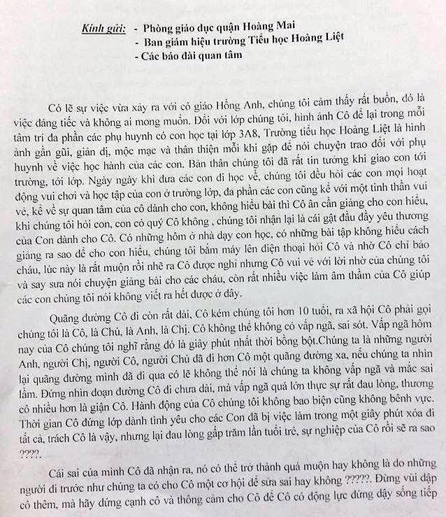 Những dòng viết chứa chất tình cảm ưu tư của phụ huynh về cô giáo Phùng Hồng Anh (ảnh Trinh Phúc). Những dòng viết chứa chất tình cảm ưu tư của phụ huynh về cô giáo Phùng Hồng Anh (ảnh Trinh Phúc).
