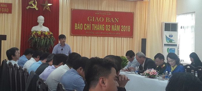 Hội nghị giao ban báo chí do Ban Tuyên giáo Thành ủy Đà Nẵng tổ chức ngày 26/2. Ảnh: TT Hội nghị giao ban báo chí do Ban Tuyên giáo Thành ủy Đà Nẵng tổ chức ngày 26/2. Ảnh: TT