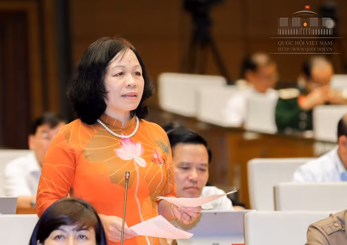 Đại biểu Quốc hội Nguyễn Thị Mai Hoa - Ủy viên Ủy ban Văn hóa, Giáo dục Thanh niên, Thiếu niên, Nhi đồng của Quốc hội (ảnh quochoi.vn).