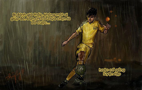 Một bức tranh trong bộ tranh về cuộc đời Công Vinh của Bùi Đình Thăng