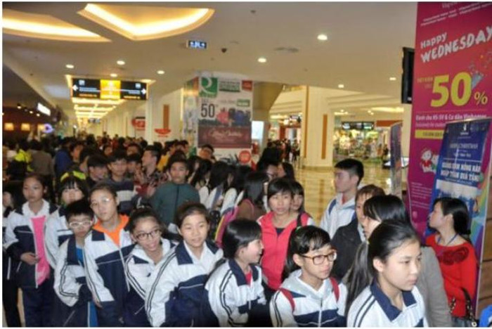 Các vận động viên “nhí” vô cùng náo nức để khám phá Vinpearlland Water Park.