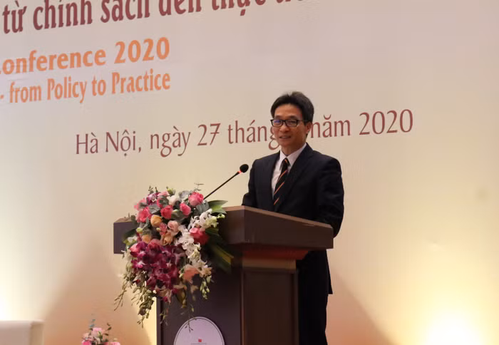 Phó Thủ tướng Vũ Đức Đam phát biểu tại hội thảo (ảnh: Phạm Minh)