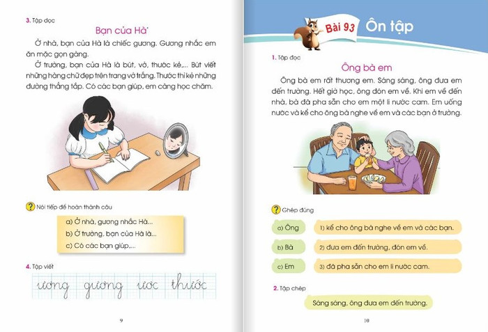 Bài "Lừa, thỏ và cọp" (1,2) được thay thế bằng bài "Bạn của Hà" và "Ông bà em" Bài "Lừa, thỏ và cọp" (1,2) được thay thế bằng bài "Bạn của Hà" và "Ông bà em"