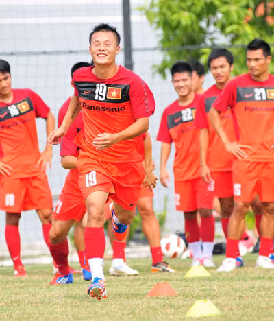 Một số hình ảnh ĐT Việt Nam luyện tập trên sân Mỹ Đình.