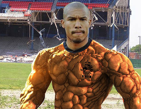 Sức công phá của tiền vệ người Hà Lan có thể hủy diệt mọi thứ giống như nhân vật The Thing của Fanstatic 4 Sức công phá của tiền vệ người Hà Lan có thể hủy diệt mọi thứ giống như nhân vật The Thing của Fanstatic 4