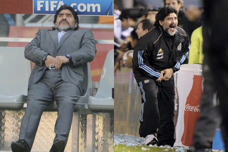Khi tự sướng, Maradona cũng biểu hiện với nhiều sắc thái tình cảm khác nhau. Khi tự sướng, Maradona cũng biểu hiện với nhiều sắc thái tình cảm khác nhau.