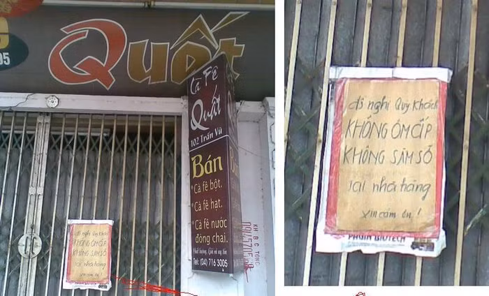 Quán cafe cảnh báo khác hàng trước khi bước chân vào cửa quán Quán cafe cảnh báo khác hàng trước khi bước chân vào cửa quán