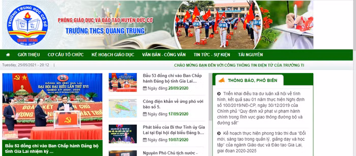 Trường trung học cơ sở Quang Trung có nhiều sai phạm liên quan đến các khoản thu của Ban đại diện cha mẹ học sinh. Ảnh: MT