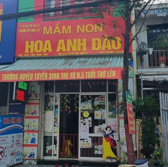 Nhóm lớp độc lập tư thục Hoa Anh Đào bị đình chỉ hoạt động để kiểm tra, xác minh những nội dung liên quan đến tố cáo của phụ huynh. Ảnh: AN