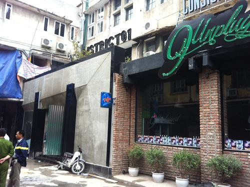 Hiện trường vụ cháy tại quán bar Zone 9. Hiện trường vụ cháy tại quán bar Zone 9.