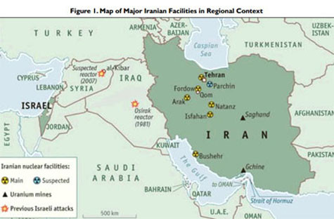 Bản đồ các cơ sở hạt nhân của Iran Bản đồ các cơ sở hạt nhân của Iran