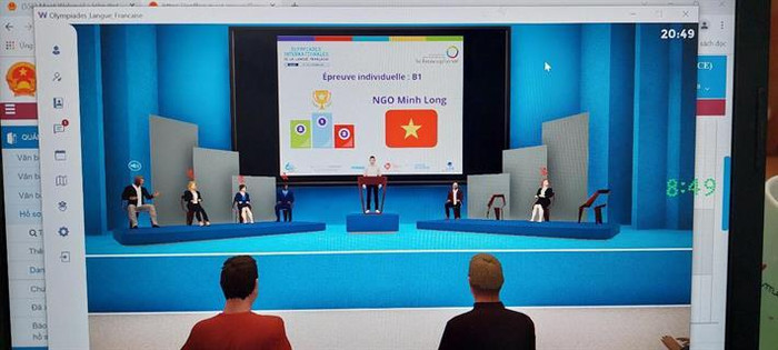 Hình ảnh tại lễ trao giải online với phần trao giải Nhất cho em Ngô Minh Long, đoàn Việt Nam (ảnh: Bộ Giáo dục và Đào tạo) Hình ảnh tại lễ trao giải online với phần trao giải Nhất cho em Ngô Minh Long, đoàn Việt Nam (ảnh: Bộ Giáo dục và Đào tạo)