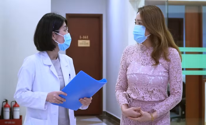 Chị Kiều Oanh thăm khám tại Bệnh viện Vinmec Times City Chị Kiều Oanh thăm khám tại Bệnh viện Vinmec Times City