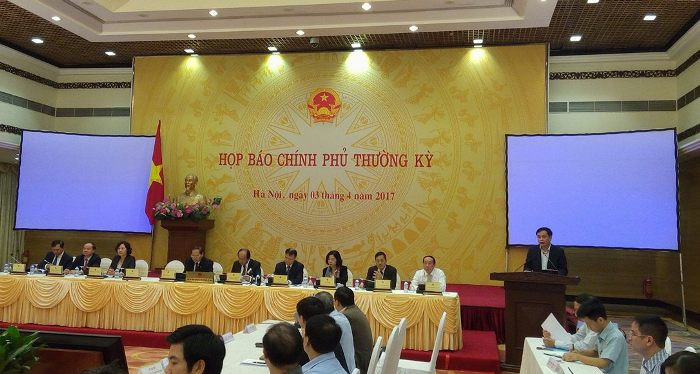 Vấn đề liên quan đến vụ việc bà Trần Vũ Quỳnh Anh thu hút sự quan tâm của báo chí tại họp báo thường kỳ của Chính phủ tháng 3 (ảnh Trinh Phúc).