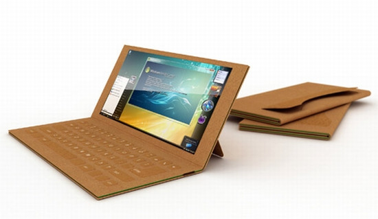 7. Laptop làm từ giấy tái chế Ý tưởng về những chiếc laptop làm từ giấy tái chế và chỉ dùng một lần đã được chuyên gia đồ họa của Yanko Design hiện thực qua dựng hình. Những chiếc laptop ý tưởng này có nhiều điểm tích cực trong việc bảo vệ môi trường nhưng đảm bảo sự tiện dụng khi chỉ dùng một lần. Trên thực tế, điện thoại hay máy ảnh dùng một lần đã xuất hiện từ lâu. Nhưng để đóng gói toàn bộ các linh kiện phần cứng cần thiết trong một khung máy laptop bằng giấy hoặc bìa các tông sẽ là một thách thức lớn với bất kỳ chuyên gia thiết kế đồ họa nào. 7. Laptop làm từ giấy tái chế Ý tưởng về những chiếc laptop làm từ giấy tái chế và chỉ dùng một lần đã được chuyên gia đồ họa của Yanko Design hiện thực qua dựng hình. Những chiếc laptop ý tưởng này có nhiều điểm tích cực trong việc bảo vệ môi trường nhưng đảm bảo sự tiện dụng khi chỉ dùng một lần. Trên thực tế, điện thoại hay máy ảnh dùng một lần đã xuất hiện từ lâu. Nhưng để đóng gói toàn bộ các linh kiện phần cứng cần thiết trong một khung máy laptop bằng giấy hoặc bìa các tông sẽ là một thách thức lớn với bất kỳ chuyên gia thiết kế đồ họa nào.