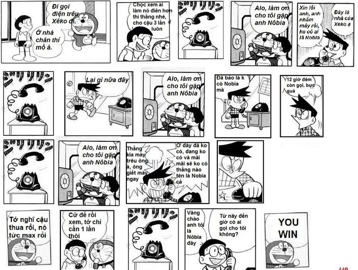 BẤM ĐÂY XEM TRỌN BỘ DOREAMON CHẾ: Doremon chế: Con gái và xe máy giống nhau điểm nào! Doremon chế: "Bước đến nhà em bóng xế tà" Doremon chế: Vợ là thiên thần chỉ khi... Doremon chế: Anh em cùng cha khác ông nội Doremon chế: Không ai học giỏi tiếng anh bằng Nô Doremon chế: Chị Nô đi thi hoa hậu