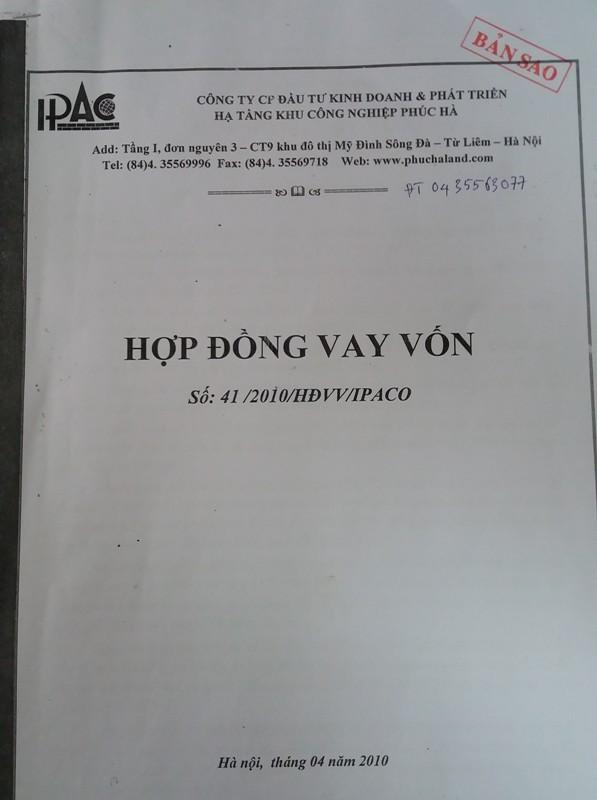 Bằng hình thức ký hợp đồng vay vốn của người dân, Công ty Phúc Hà đã &quot;lừa đảo&quot; người dân hàng trăm triệu đồng.