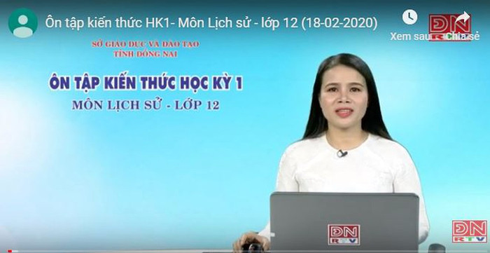 Dạy học trên truyền hình đặc biệt trong thời điểm học sinh nghỉ học phòng tránh dịch Covid-19 cần được nhân rộng. Ảnh: Chụp màn hình truyền hình Đồng Nai. Dạy học trên truyền hình đặc biệt trong thời điểm học sinh nghỉ học phòng tránh dịch Covid-19 cần được nhân rộng. Ảnh: Chụp màn hình truyền hình Đồng Nai.