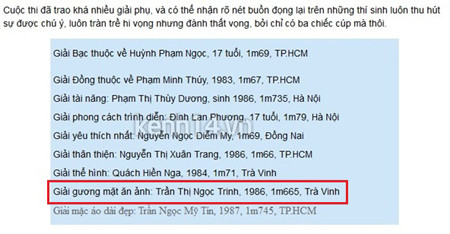 Ngọc Trinh đã chính thức lên tiếng về nghi án này. Cô khẳng định đây là sự nhầm lẫn của bài báo, cô không hề khai gian tuổi. Ngọc Trinh cho biết cô sinh năm 1989, cũng không phải là 1990 như một số báo hiện nay vẫn đưa tin. (Theo Kênh 14) Ngọc Trinh đã chính thức lên tiếng về nghi án này. Cô khẳng định đây là sự nhầm lẫn của bài báo, cô không hề khai gian tuổi. Ngọc Trinh cho biết cô sinh năm 1989, cũng không phải là 1990 như một số báo hiện nay vẫn đưa tin. (Theo Kênh 14)