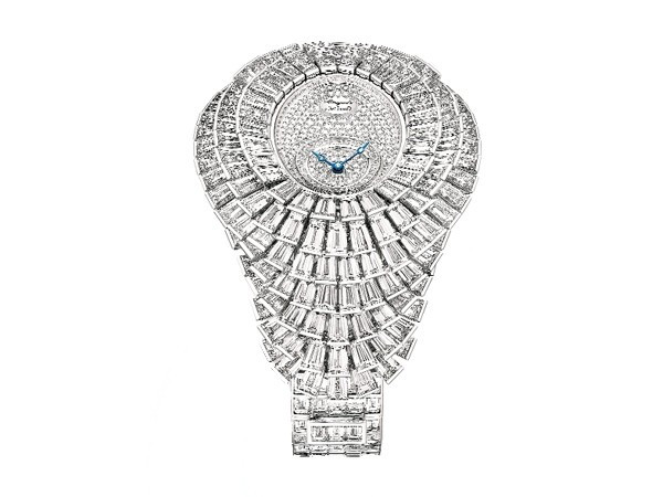 1. Breguet Chiếc đồng hồ này thực sự là một dòng thời trang cao cấp của hãng đồng hồ lâu đời Breguet. Nó được đính hoàn toàn bằng thủ công với 76 carat kim cương. Trong đó, mặt của chiếc đồng hồ được thiết kế theo hình bông hoa và được gắn 206 viên kim cương, viền ngoài được bao bọc bởi 66 viên kim cương rực rỡ. 1. Breguet Chiếc đồng hồ này thực sự là một dòng thời trang cao cấp của hãng đồng hồ lâu đời Breguet. Nó được đính hoàn toàn bằng thủ công với 76 carat kim cương. Trong đó, mặt của chiếc đồng hồ được thiết kế theo hình bông hoa và được gắn 206 viên kim cương, viền ngoài được bao bọc bởi 66 viên kim cương rực rỡ.