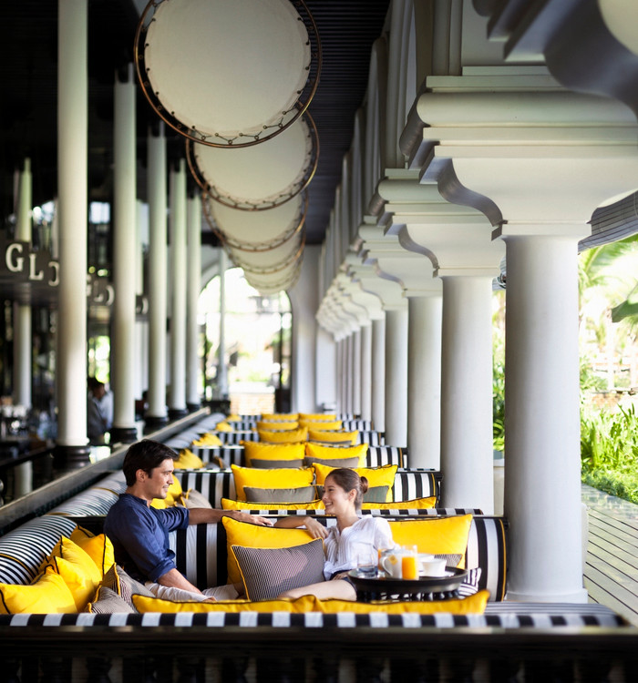 Một góc không gian kiến trúc sang trọng với thiết kế hiện đại tại Khu nghỉ dưỡng bậc nhất châu Á InterContinental Danang Sun Peninsula Resort.