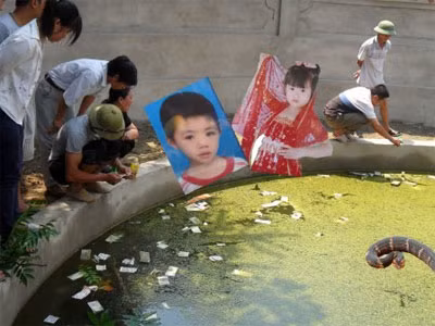 Chuyện hai cháu bé chết đuối tại giếng đình: Bí ẩn xung quanh cặp rắn ảnh 1