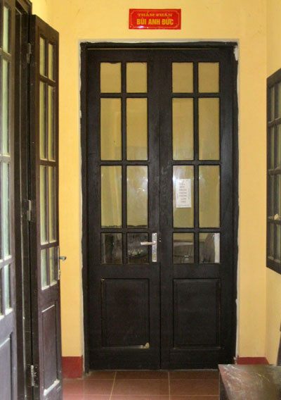 Phòng làm việc của thẩm phán Đức tại Tòa án nhân dân huyện Yên Thành