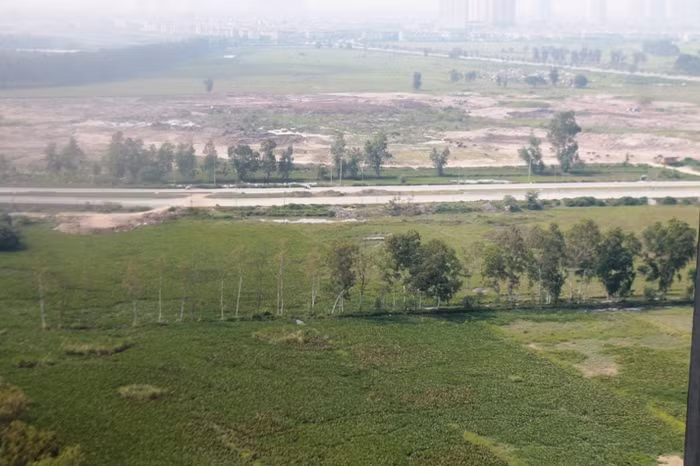 Khung chung cư như ốc đảo giữa cánh đồng Khung chung cư như ốc đảo giữa cánh đồng