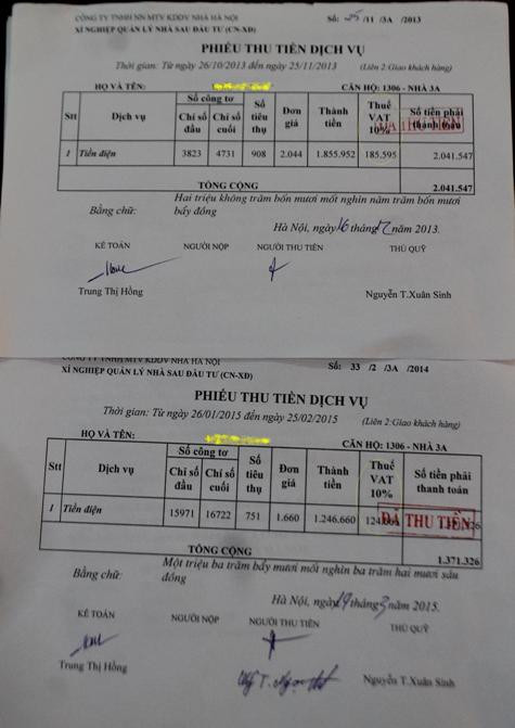 Thu tiền điện của các hộ dân nhưng Xí nghiệp quản lý nhà sau đầu tư không xuất hóa đơn thay vào đó là một tờ phiếu thu ghi: "Thu tiền dịch vụ" và có tính thuế VAT. Thu tiền điện của các hộ dân nhưng Xí nghiệp quản lý nhà sau đầu tư không xuất hóa đơn thay vào đó là một tờ phiếu thu ghi: "Thu tiền dịch vụ" và có tính thuế VAT.