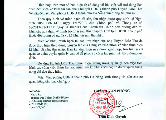 Đà Nẵng sẽ tìm vì sao hồ sơ kê khai tài sản Chủ tịch “lộ” ra ngoài? ảnh 3 Đà Nẵng sẽ tìm vì sao hồ sơ kê khai tài sản Chủ tịch “lộ” ra ngoài? ảnh 3
