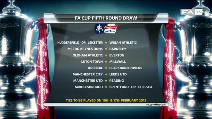 Cụ thể các cặp đấu ở vòng 5 FA Cup.