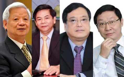Các ông Trần Xuân Giá, Phạm Trung Cang, Lê Vũ Kỳ và Trịnh Kim Quang. Ảnh Dân Trí