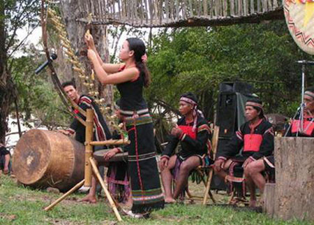 Màn biểu diễn đàn tơ - rưng của đồng bào Ê - đê đón năm mới. Màn biểu diễn đàn tơ - rưng của đồng bào Ê - đê đón năm mới.