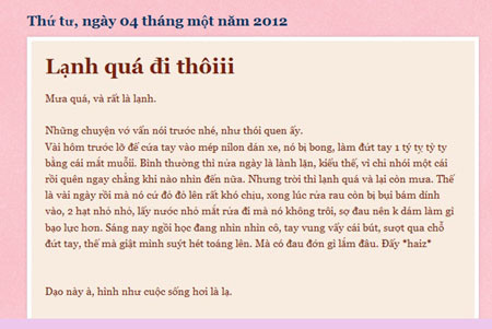 Những lời tự sự cùng trời lạnh Những lời tự sự cùng trời lạnh