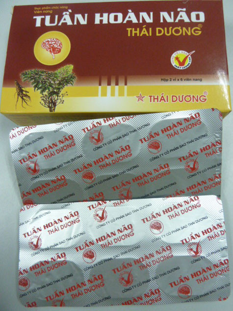 Sản phẩm thực phẩm chức năng viên nang Tuần hoàn não Thái Dương. Sản phẩm thực phẩm chức năng viên nang Tuần hoàn não Thái Dương.