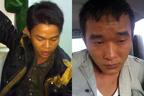 Hai đối tượng Trần Minh Trí và Mai Quang Hiển, thủ phạm vụ cướp tiệm vàng Ngọc Thiện Phẩm, thành phố Quy Nhơn (Bình Định) tối 28/2/2010. Hai đối tượng Trần Minh Trí và Mai Quang Hiển, thủ phạm vụ cướp tiệm vàng Ngọc Thiện Phẩm, thành phố Quy Nhơn (Bình Định) tối 28/2/2010.