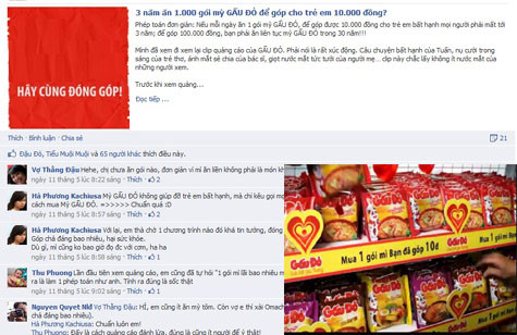 Rất nhiều các ý kiến trái chiều của cư dân mạng xung quanh clip quảng cáo mì Gấu đỏ.