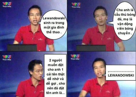 Hình ảnh chế của cư dân mạng về BLV Tạ Biên Cương của VTV. Hình ảnh chế của cư dân mạng về BLV Tạ Biên Cương của VTV.