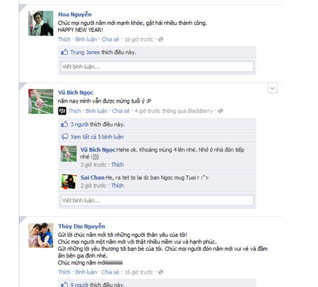 Những lời chúc năm mới đầy ý nghĩa của cư dân mạng.