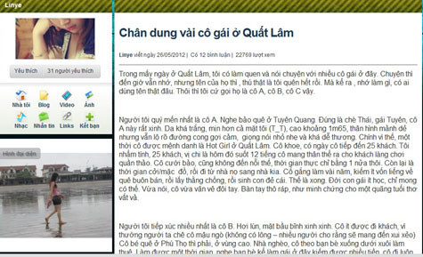Bài viết có nhan đề "Chân dung vài cô gái ở Quất Lâm" đang tiếp tục gây chấn động cộng đồng mạng.