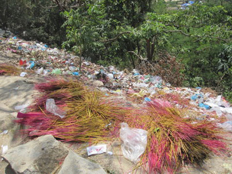 Những que hương vừa được cắm đã phải nhổ bỏ như thế này rất lãng phí. Những que hương vừa được cắm đã phải nhổ bỏ như thế này rất lãng phí.