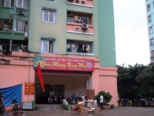 Khu đô thị Trung Hòa- Nhân chính, chung cư N2A: Phía trên là "Chúc mừng năm mới" phía dưới vẫn treo cờ đón 2/9. Khu đô thị Trung Hòa- Nhân chính, chung cư N2A: Phía trên là "Chúc mừng năm mới" phía dưới vẫn treo cờ đón 2/9.