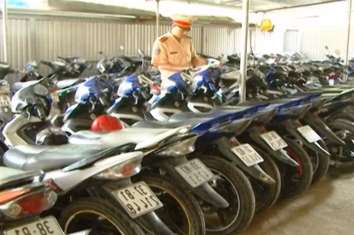 Số xe mát Exciter bị Công an TP Thanh Hóa thu giữ (ảnh phunuonile)