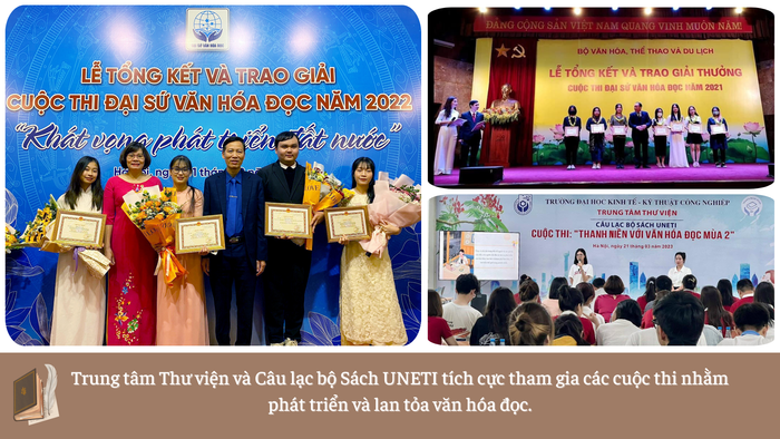Câu lạc bộ Sách UNETI (trực thuộc Trung tâm Thư viện) góp phần lan tỏa văn hóa đọc trong sinh viên nhà trường và cả trong cộng đồng được các em sinh viên rất tích cực tham gia, đón nhận (4).png