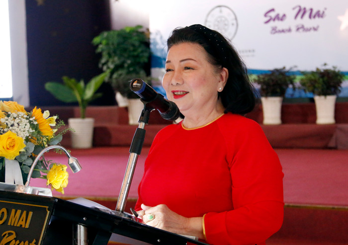 Tiến sĩ Lý Thị Mai - Giám đốc Trung tâm Tâm lý học ứng dụng thành phố Hồ Chí Minh đã trình bày tham luận. GDVN_nu.jpg
