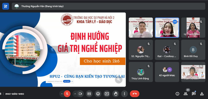 Khoa Tâm lý - Giáo dục (Trường Đại học Sư phạm Hà Nội 2) tổ chức tư vấn tuyển sinh năm 2024 theo hình thức trực tuyến. Ảnh: NTCC. z5616706548380_0e217c883978f46a13260833f83ab019.jpg