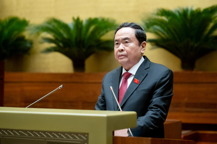 Chủ tịch Quốc hội Trần Thanh Mẫn phát biểu bế mạc Kỳ họp. Ảnh: quochoi.vn. 290620241034-z5584676040846_81b26d950cd21e343cced8c8b7e235c7.jpg